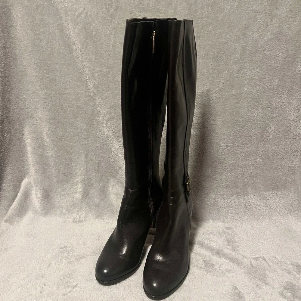 LK Bennett London Brown Knee Boots‎ Uk 38 RRP £450 Genuine Leather Made Italy